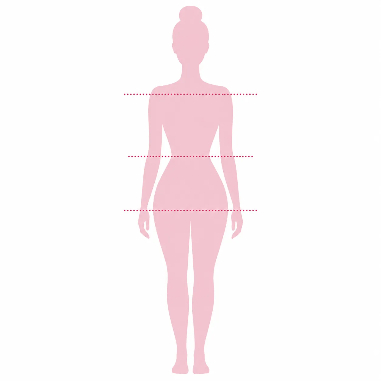 Hourglass body type silhouette showing bust and hips approximately equal with a narrow waist