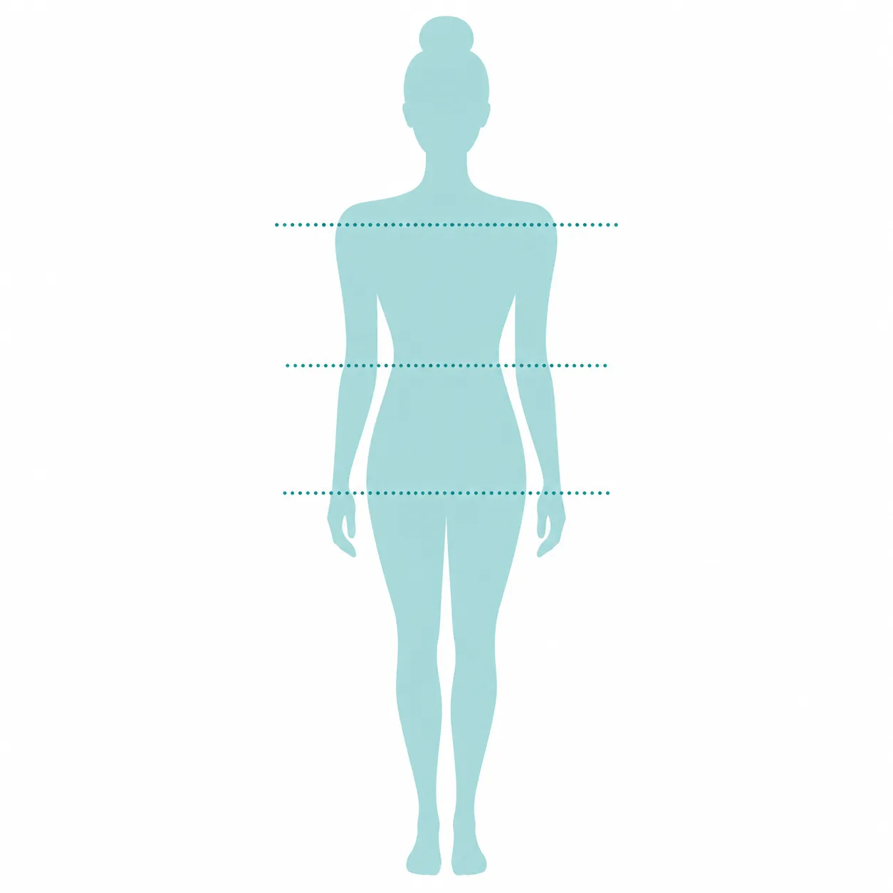 Inverted triangle body type silhouette showing shoulders and bust broader than hips