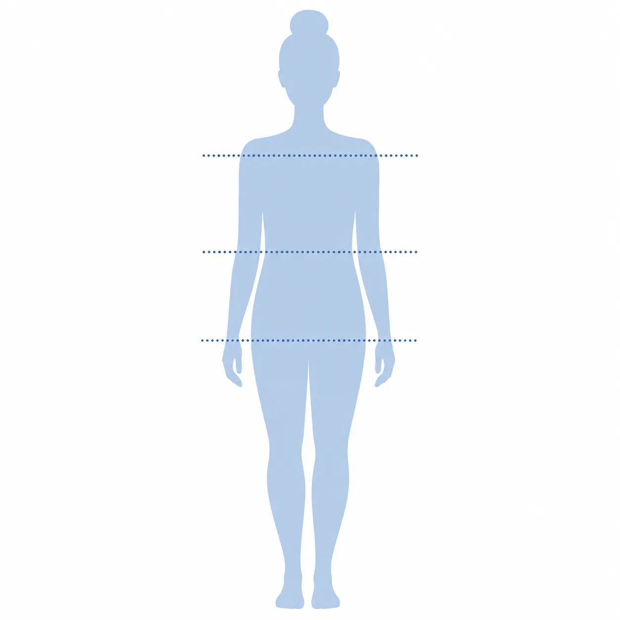 Rectangle body type silhouette showing bust, waist and hips of similar width