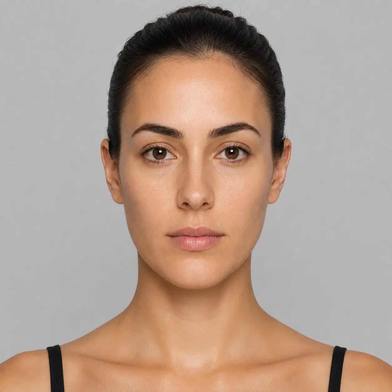 Oblong face shape example — Straight sides, Minimal taper