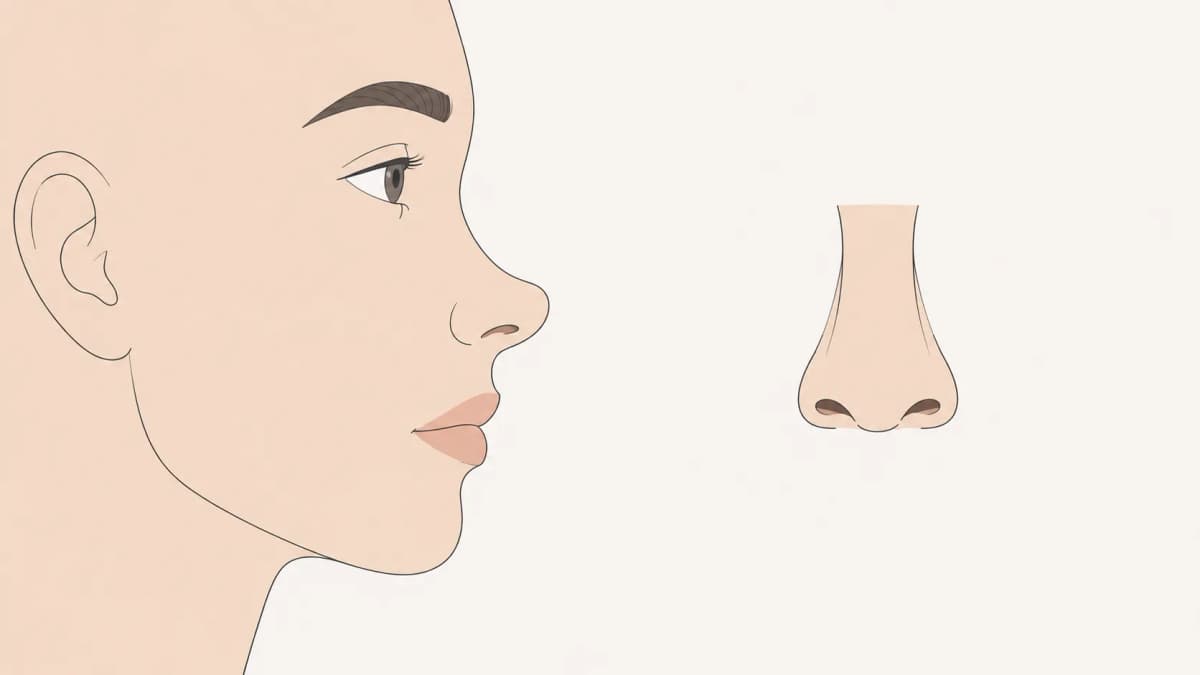 Celestial nose shape shown in side profile and front view illustration
