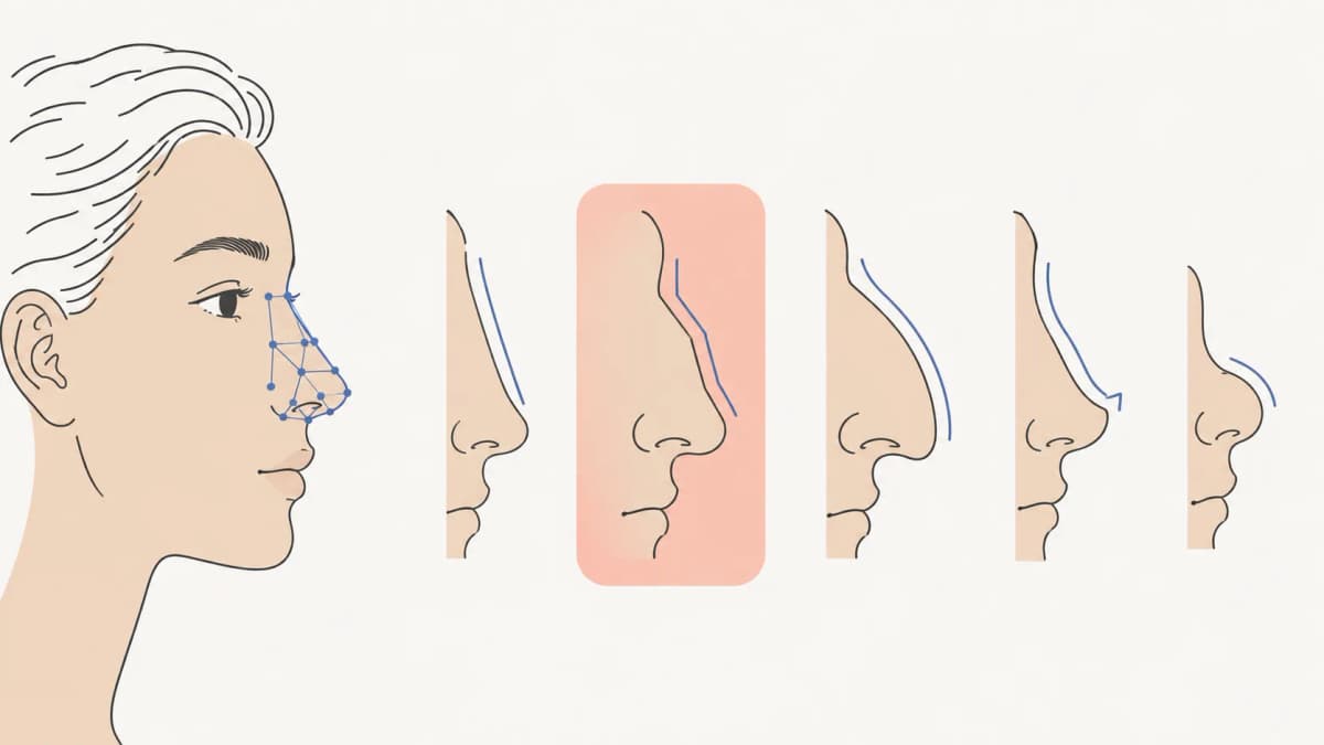 Chart of all 12 nose shape types identified by the AI nose shape detector