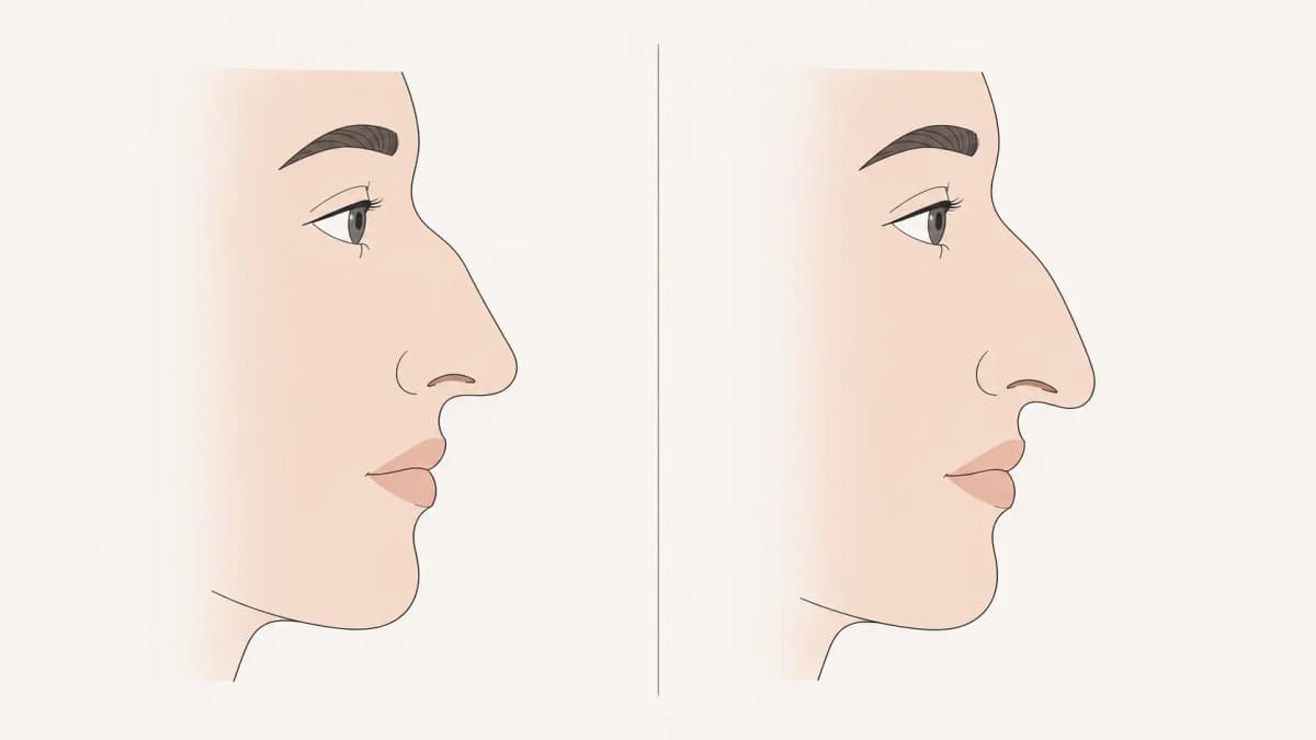 Roman nose vs aquiline nose side-by-side profile comparison