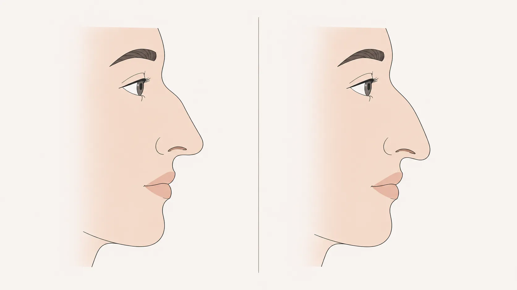 Roman nose vs aquiline nose side-by-side profile comparison