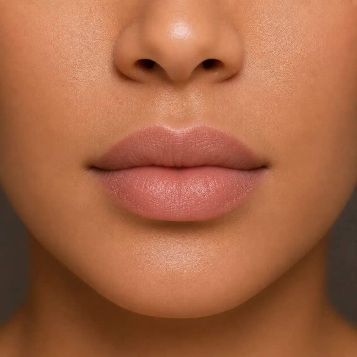 Round lips example with soft even curvature and no sharp cupid's bow peaks