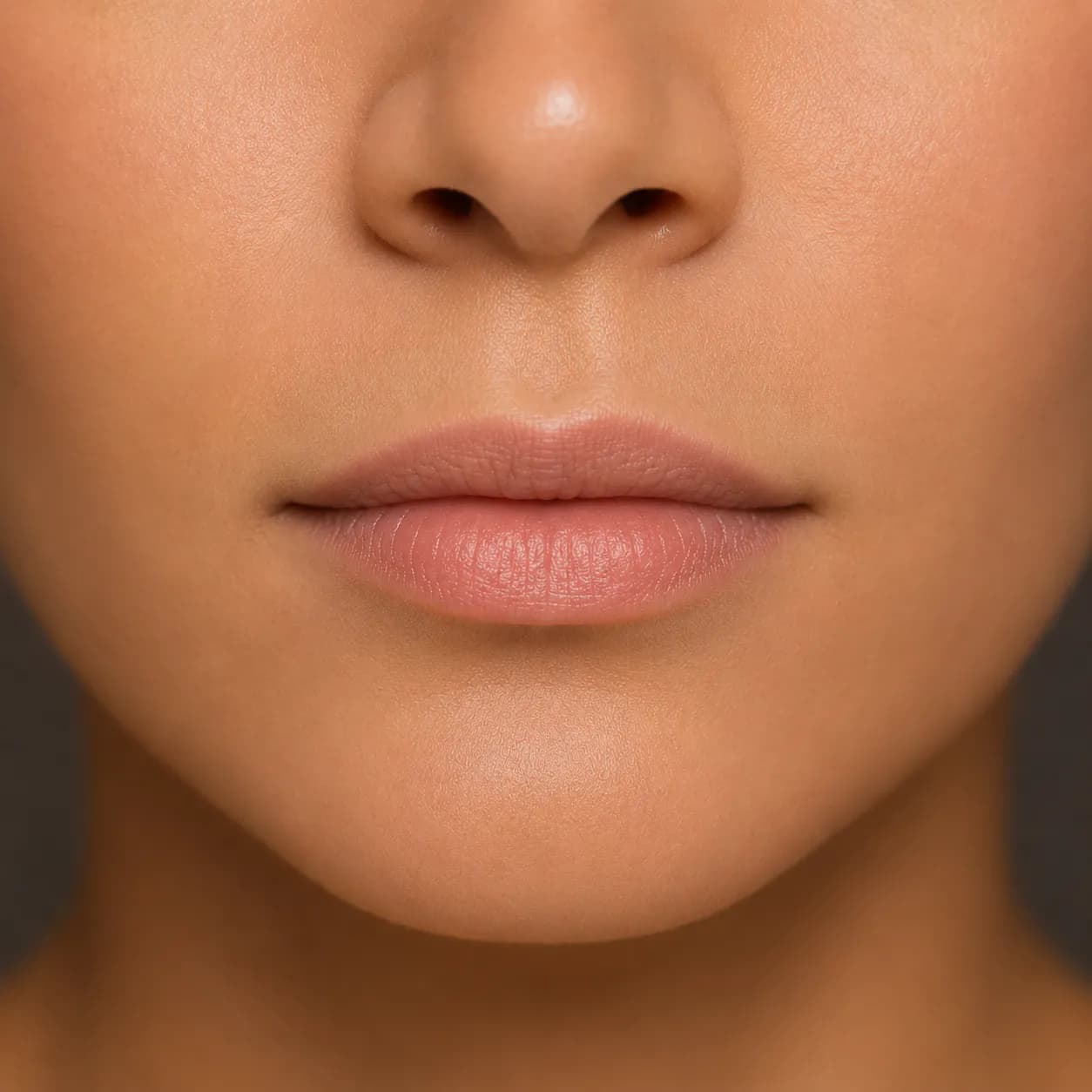 Thin lips example showing a slim refined lip profile