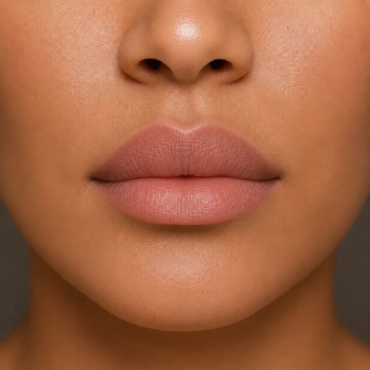 Top-heavy lips example with a fuller upper lip than lower lip